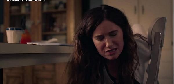  Kathryn Hahn pants pulled down exposes panty while spanking her own ass